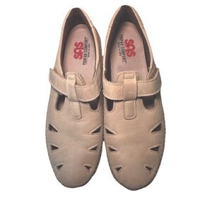 SAS Womens Mary Jane Roamer Sz 9N  Shoes Beige Leather Tripad Comfort Hook/Loop